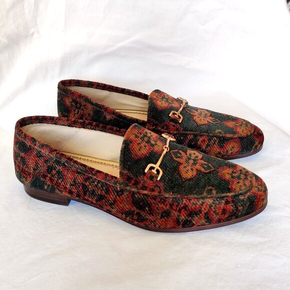 Sam Edelman Loraine Bit Loafer in Floral Tapestry Blue Red Gold 5.5 36.5 EUC - Picture 5 of 8